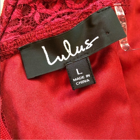Lulus Vegas Baby Wine Red Lace Bodycon Mini Dress - Picture 10 of 12
